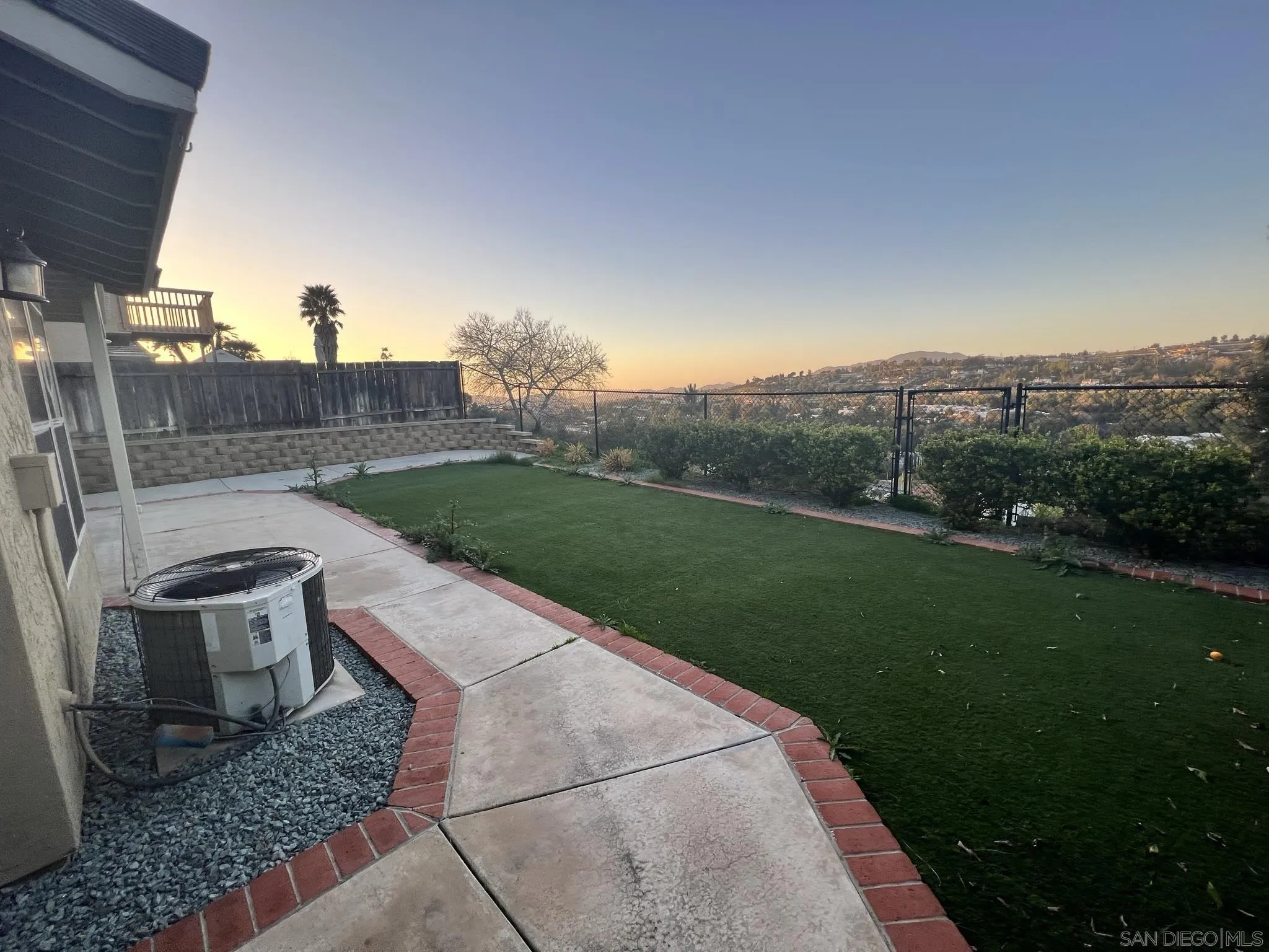 a view of a terrace sink and garden