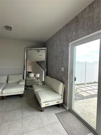 a living room with furniture