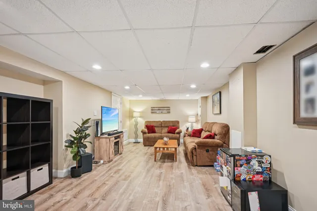 a living room with furniture