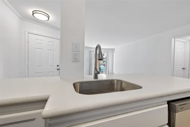 a bathroom with a bathtub and sink