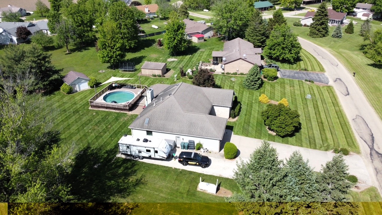 7629 White Oak Road Clinton, IL 61727 - Photo 9 of 47 an aerial view of house with yard swimming pool and outdoor seating