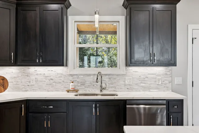 a view of a yard with green space