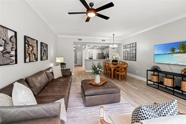 a living room with furniture