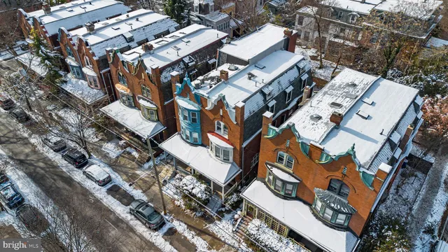 an aerial view of a house