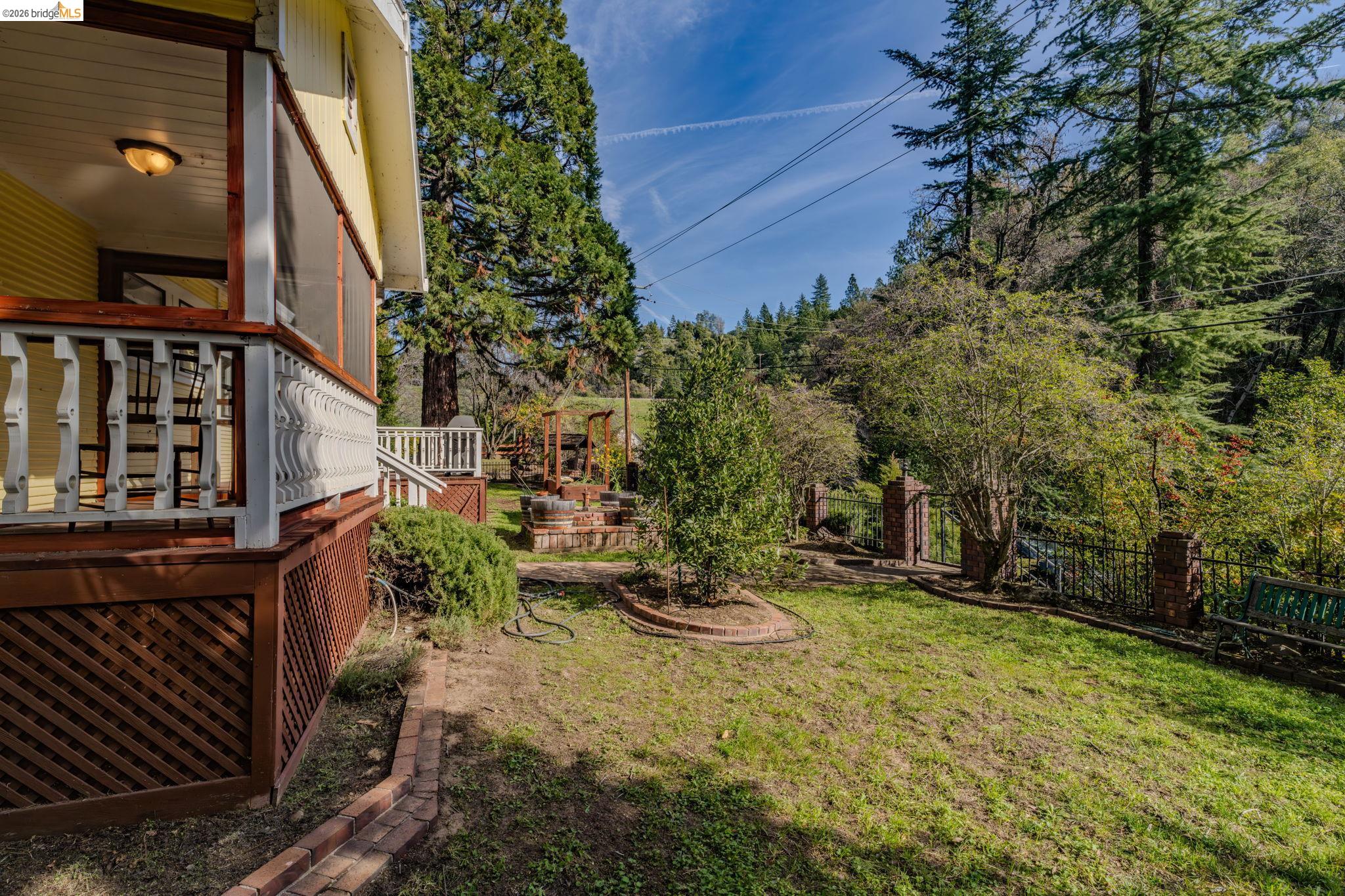 731 Dam Road Murphys, CA 95247 - Photo 50 of 60 a view of a backyard with plants and outdoor seating