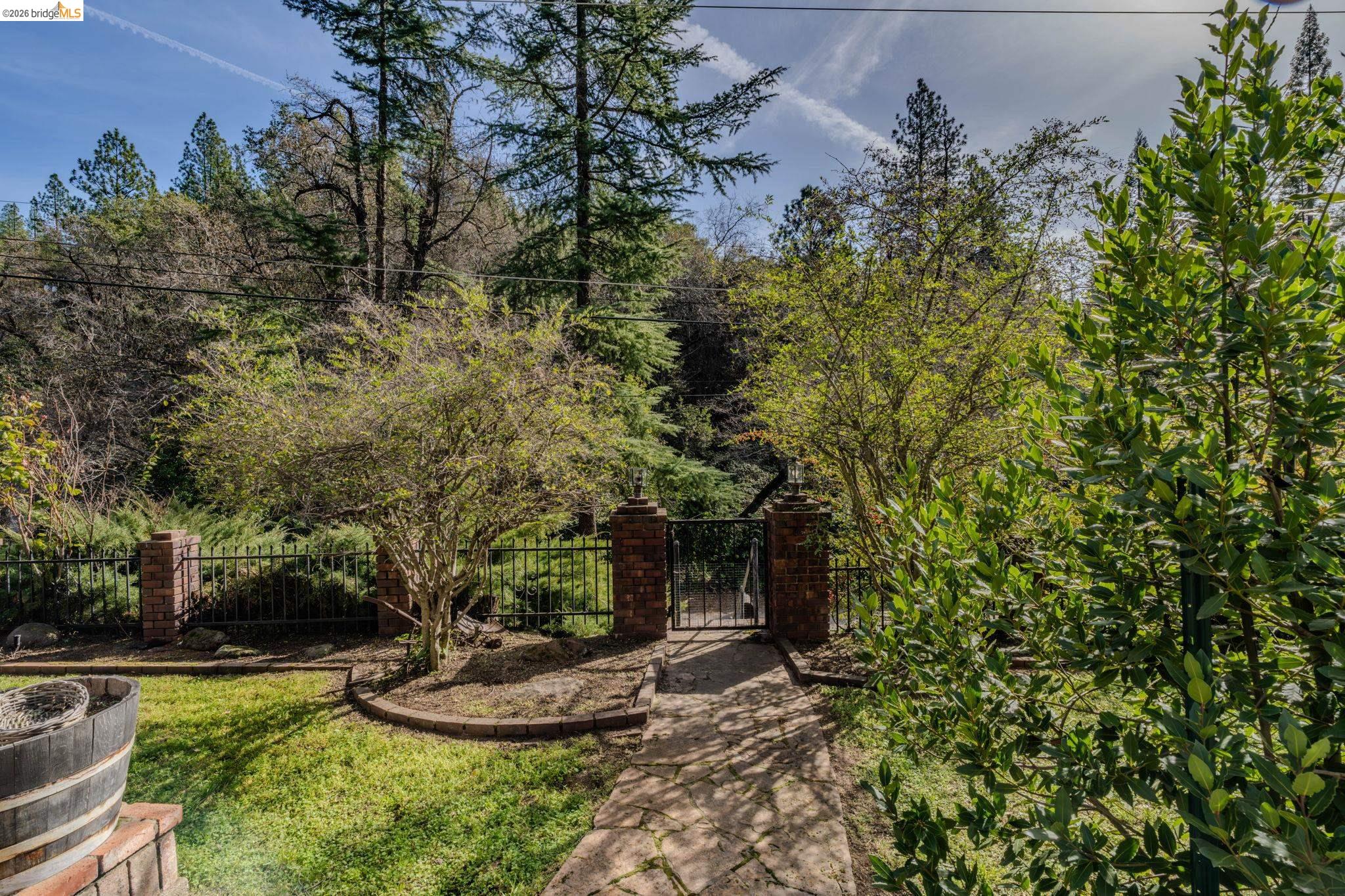 731 Dam Road Murphys, CA 95247 - Photo 51 of 60 a view of a garden with a fountain