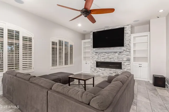 a living room with furniture