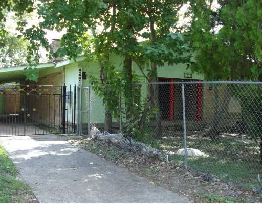 a backyard of a house with lots of green space