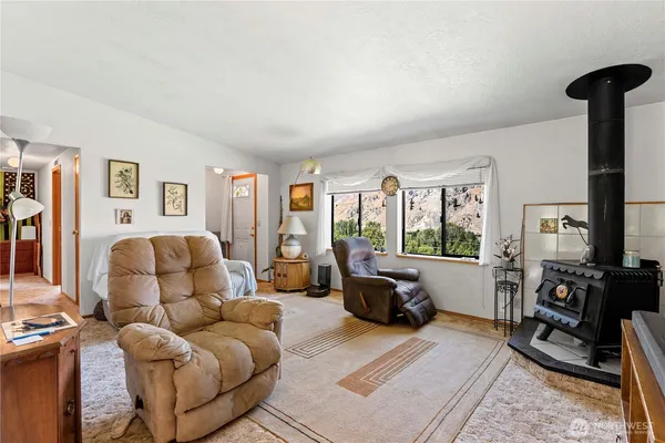 a living room with furniture