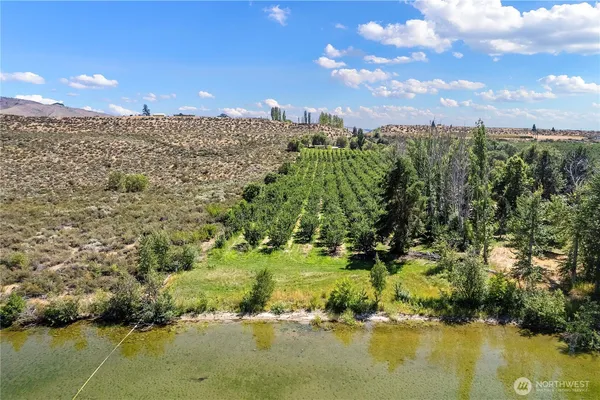 a view of a lake with a building in the background