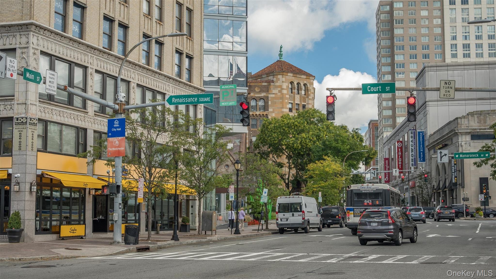 20 Old Mamaroneck Road, Unit 2D White Plains, NY 10605 - Photo 19 of 22 a city street lined with buildings and cars