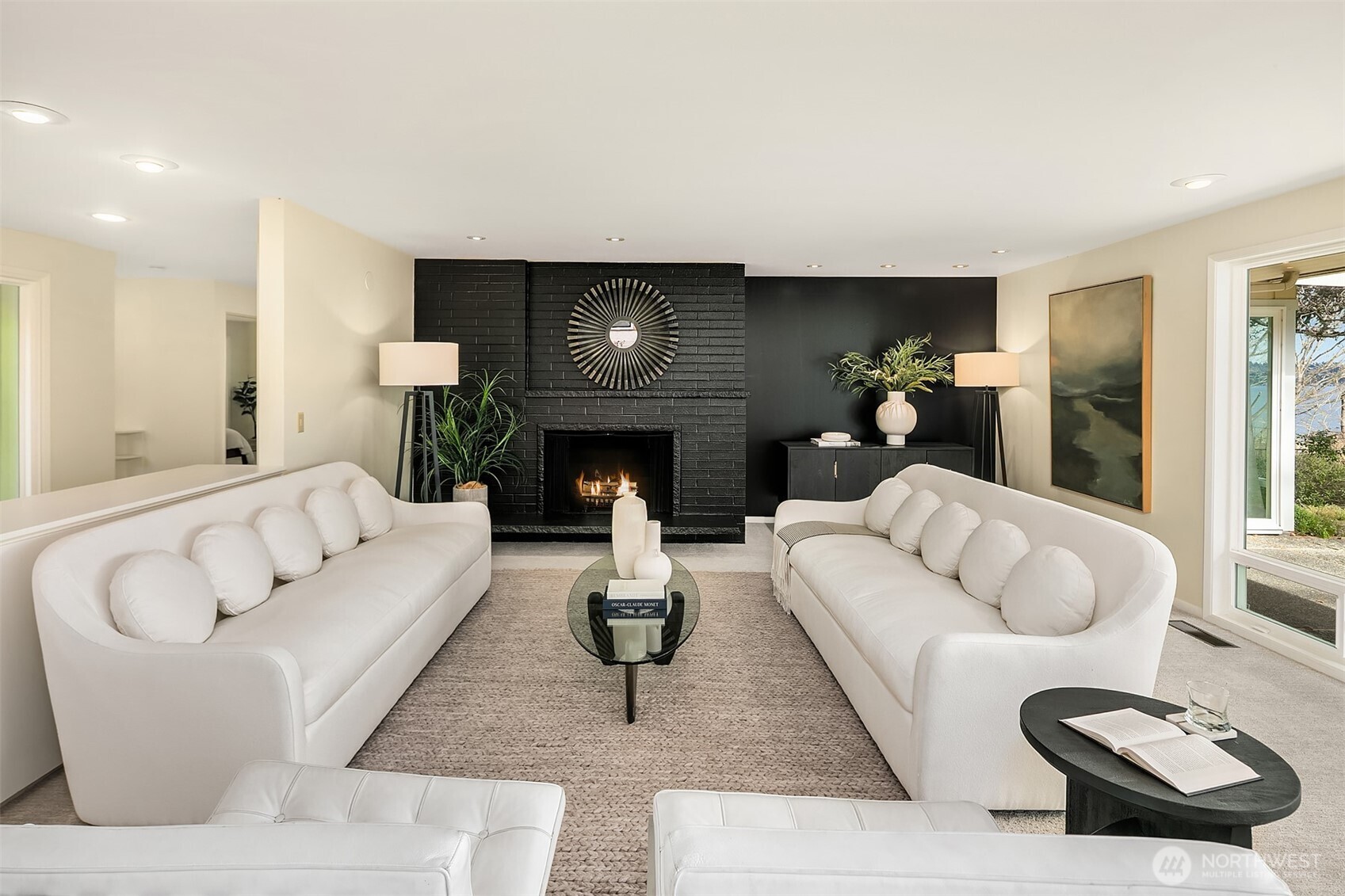 6555 Northeast Windermere Road Seattle, WA 98105 - Photo 7 of 38 a living room with furniture and a fireplace
