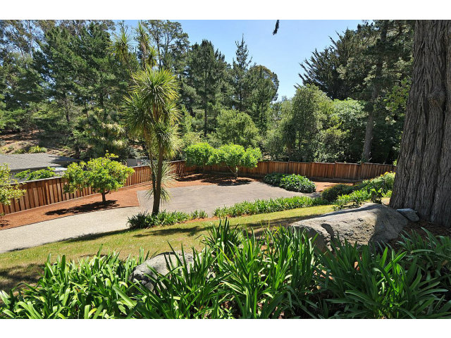 255 Darrell Road Hillsborough, CA 94010 - Photo 24 of 25 a view of a garden with a bench