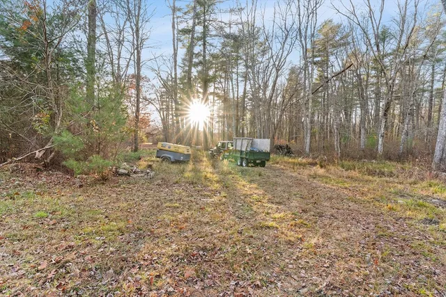 a backyard of a house with lots of green space