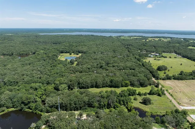 a view of a city with green space