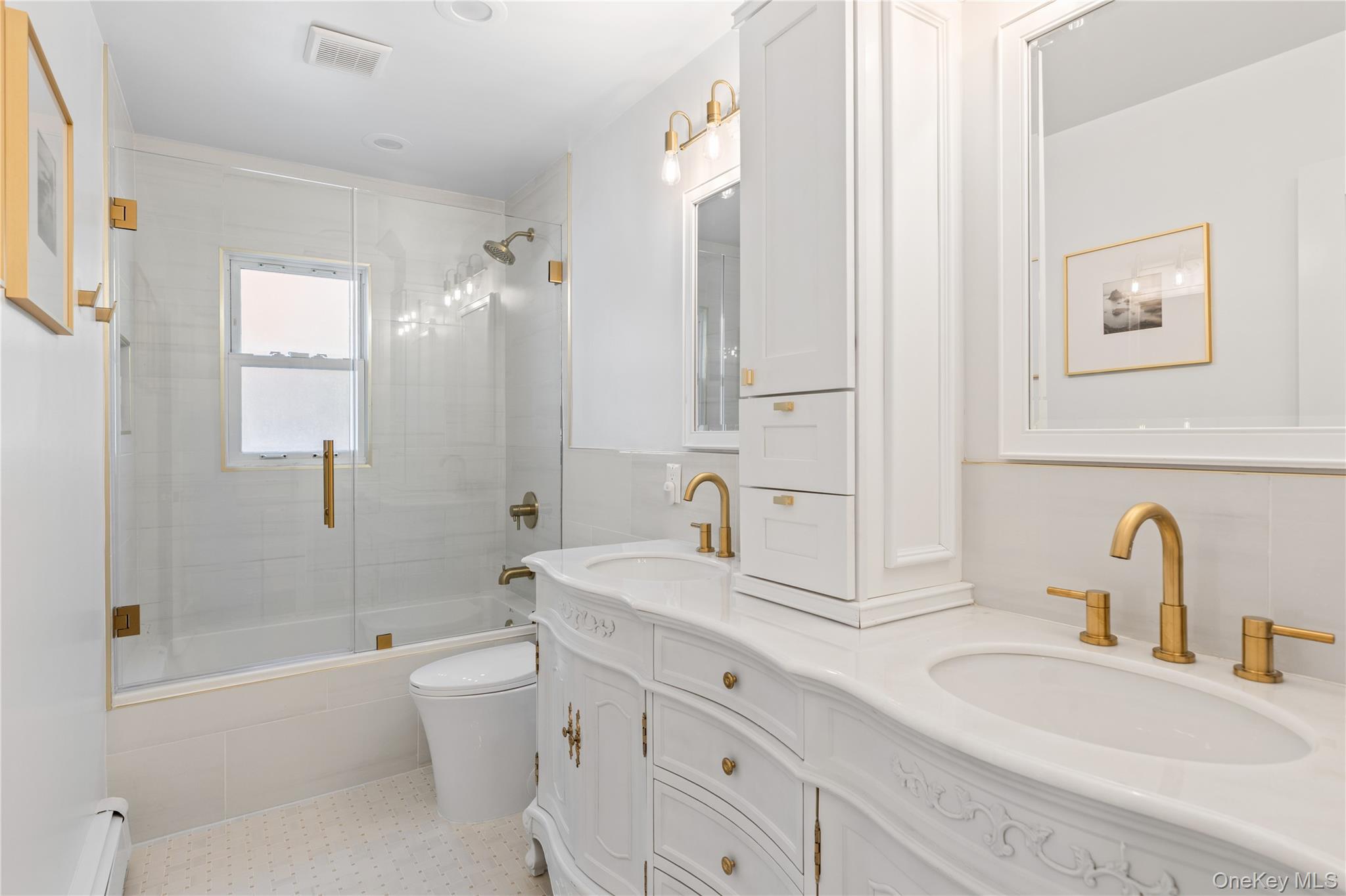 4 Long Ridge Road Plainview, NY 11803 - Photo 13 of 27 a bathroom with a granite countertop sink a toilet and shower