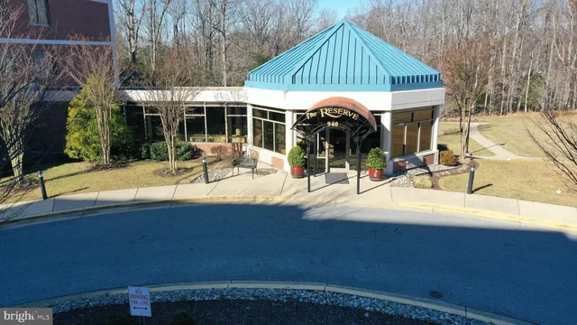 a view of a building with a street