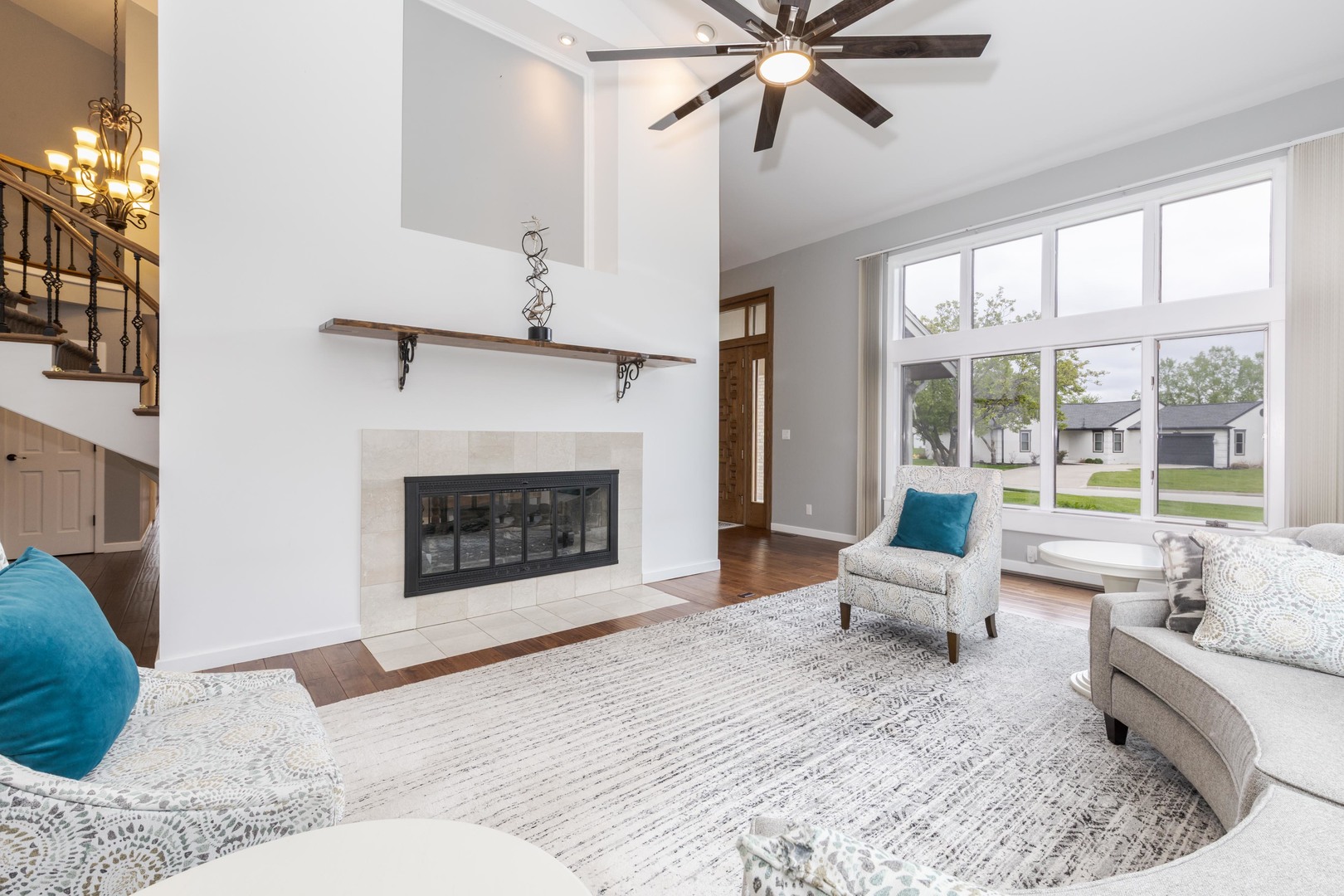 1810 Cardinal Court Pontiac, IL 61764 - Photo 12 of 88 a living room with furniture and a fireplace