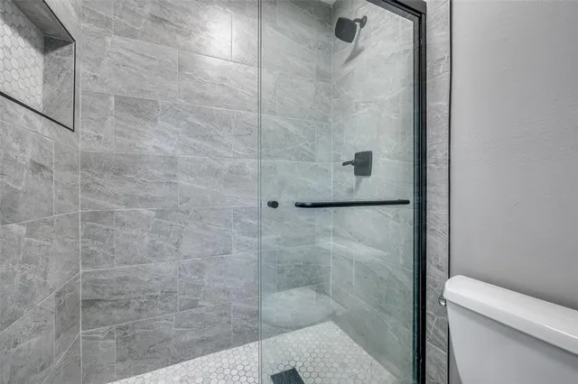 a bathroom with a shower