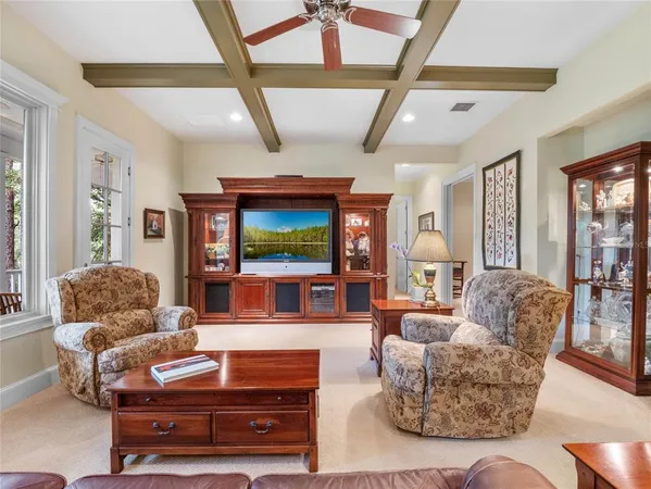 a living room with furniture