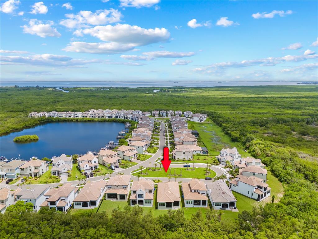 2632 Yellow Sundial Loop Ruskin, FL 33570 - Photo 45 of 52 an aerial view of a houses with a lake view