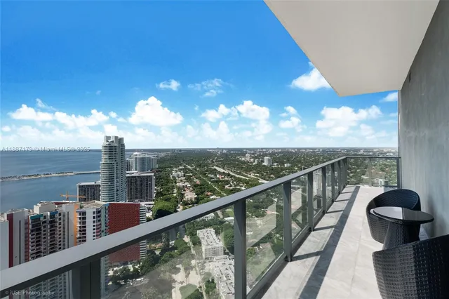 a view of city from a balcony