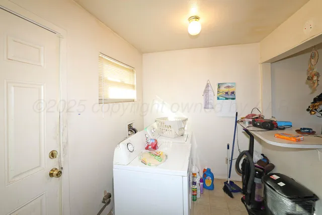 a room with a window and storage