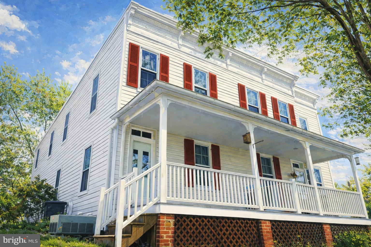 Paint rendering of historic front elevation