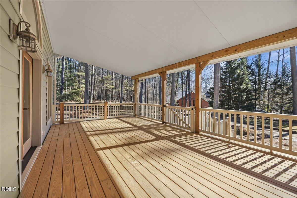 13616 New Light Road Raleigh, NC 27614 - Photo 34 of 60 a view of deck with wooden floor
