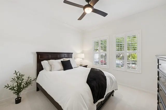 a view of a garden with a fountain