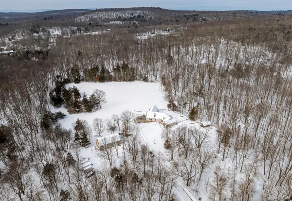 a view of a lake with city