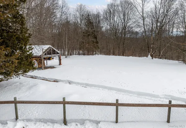 a street view covered with snow