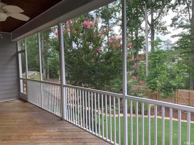 a view of a backyard with a garden