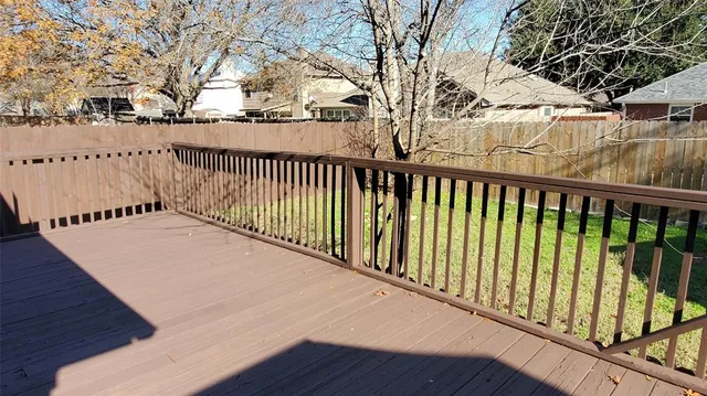 a view of a wooden deck