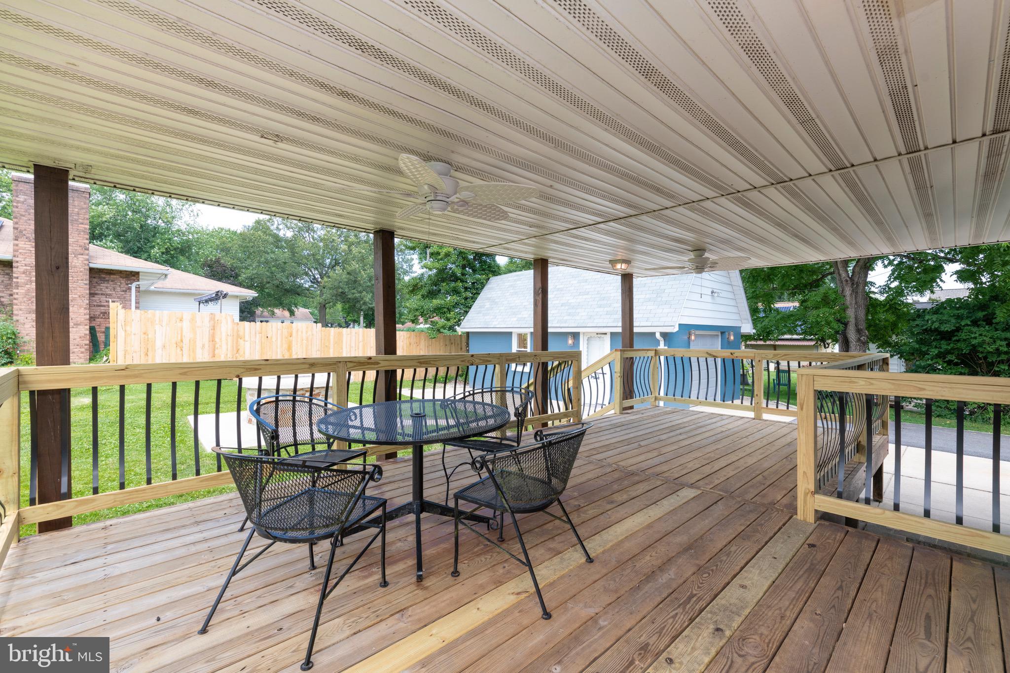 524 Patapsco Avenue Rosedale, MD 21237 - Photo 38 of 46 Twin ceiling fans for relaxing on the deck!