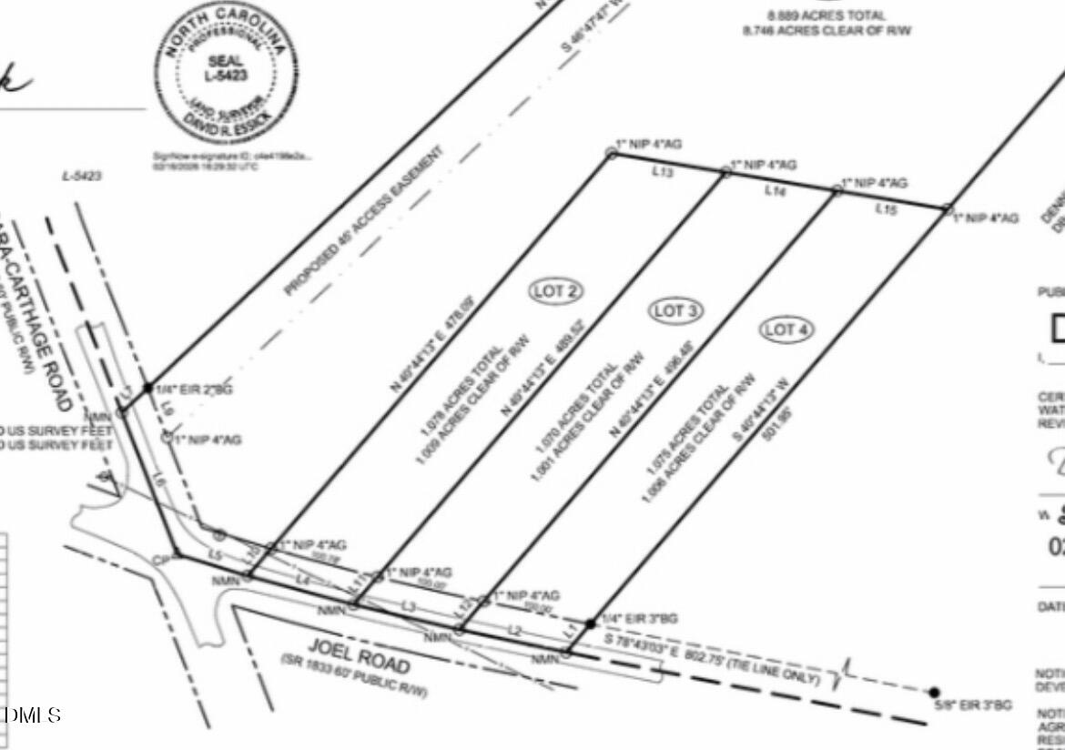 0 Joel Road Carthage, NC 28327 - Photo 2 of 5 surveysmaller