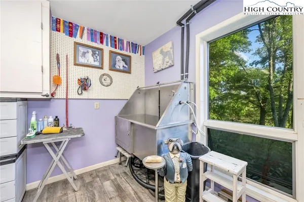 a view of open kitchen with seating space and furniture