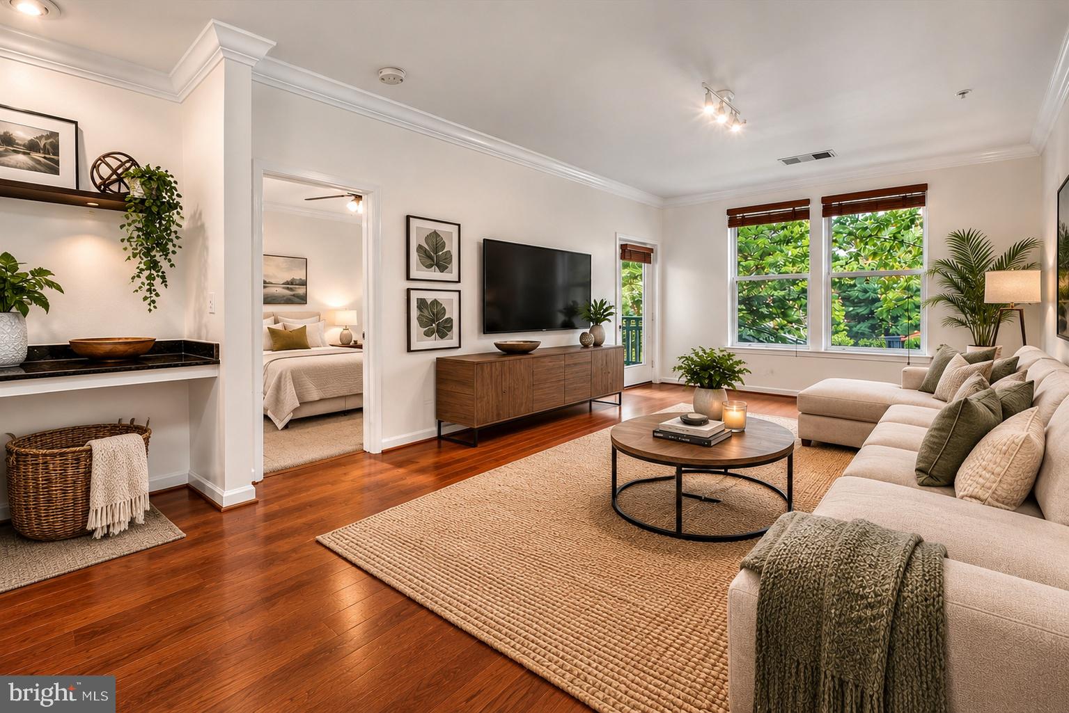 Virtually staged living room