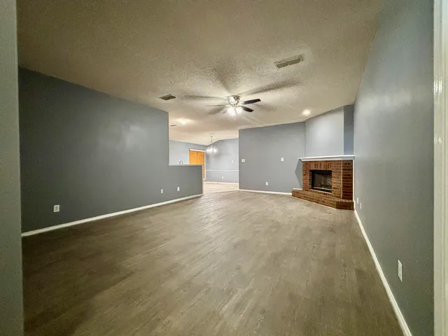 a view of a livingroom with a fireplace
