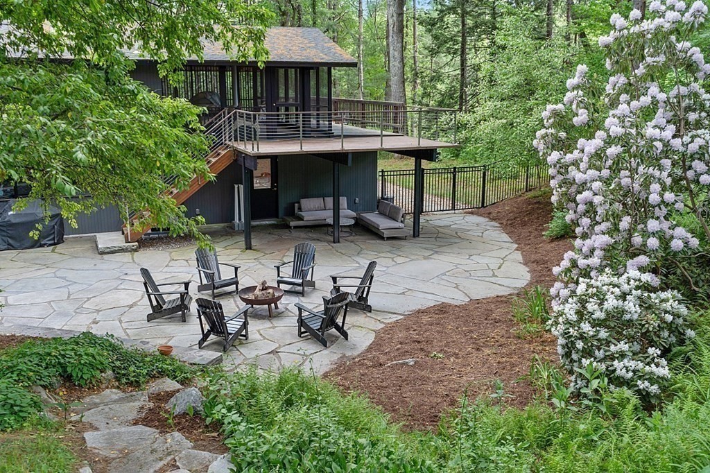 127 Commerford Road Concord, MA 01742 - Photo 29 of 33 a view of backyard with outdoor seating and trees