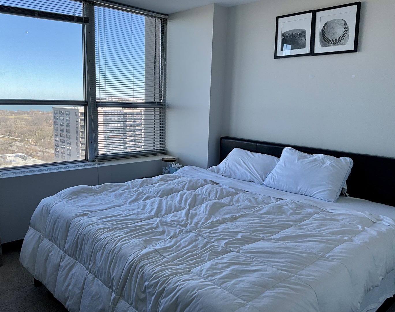 655 West Irving Park Road, Unit 2110 Chicago, IL 60613 - Photo 18 of 38 a large bed sitting in a bedroom next to a window