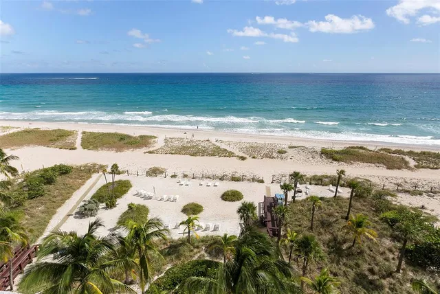 a view of an ocean and beach