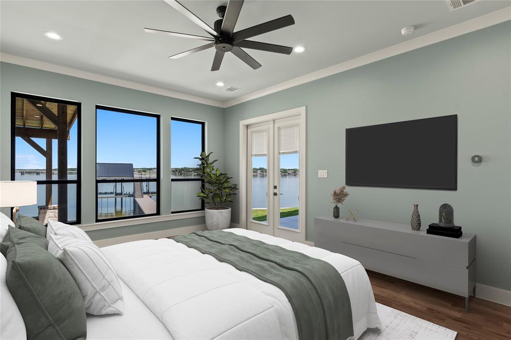 4054 Smothers Road Caney City, TX 75148 - Photo 10 of 40 Virtually Staged- Waterfront-facing bedroom retreats. Direct patio access.