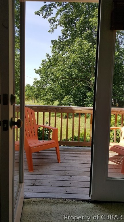864 Mill Wharf Road Wake, VA 23176 - Photo 17 of 31 Bedroom 2 deck overlooking grounds and Rivah