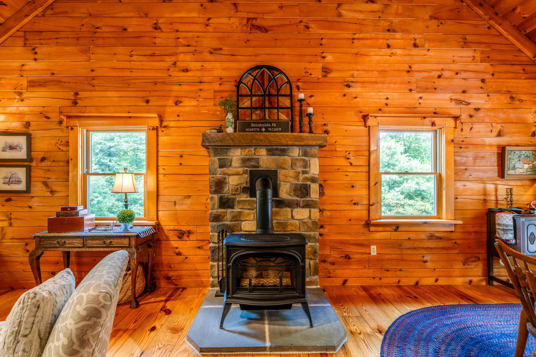 635 Laurel Ridge Road Reinholds, PA 17569 - Photo 11 of 63 Cozy gas fireplace w/ mantel from Lanc Co barn