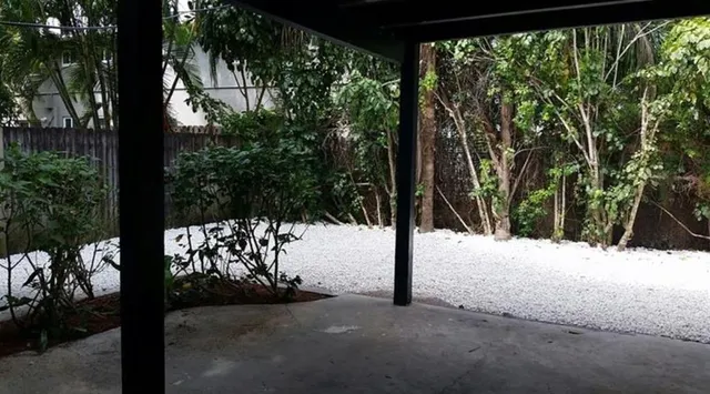 a view of road and trees