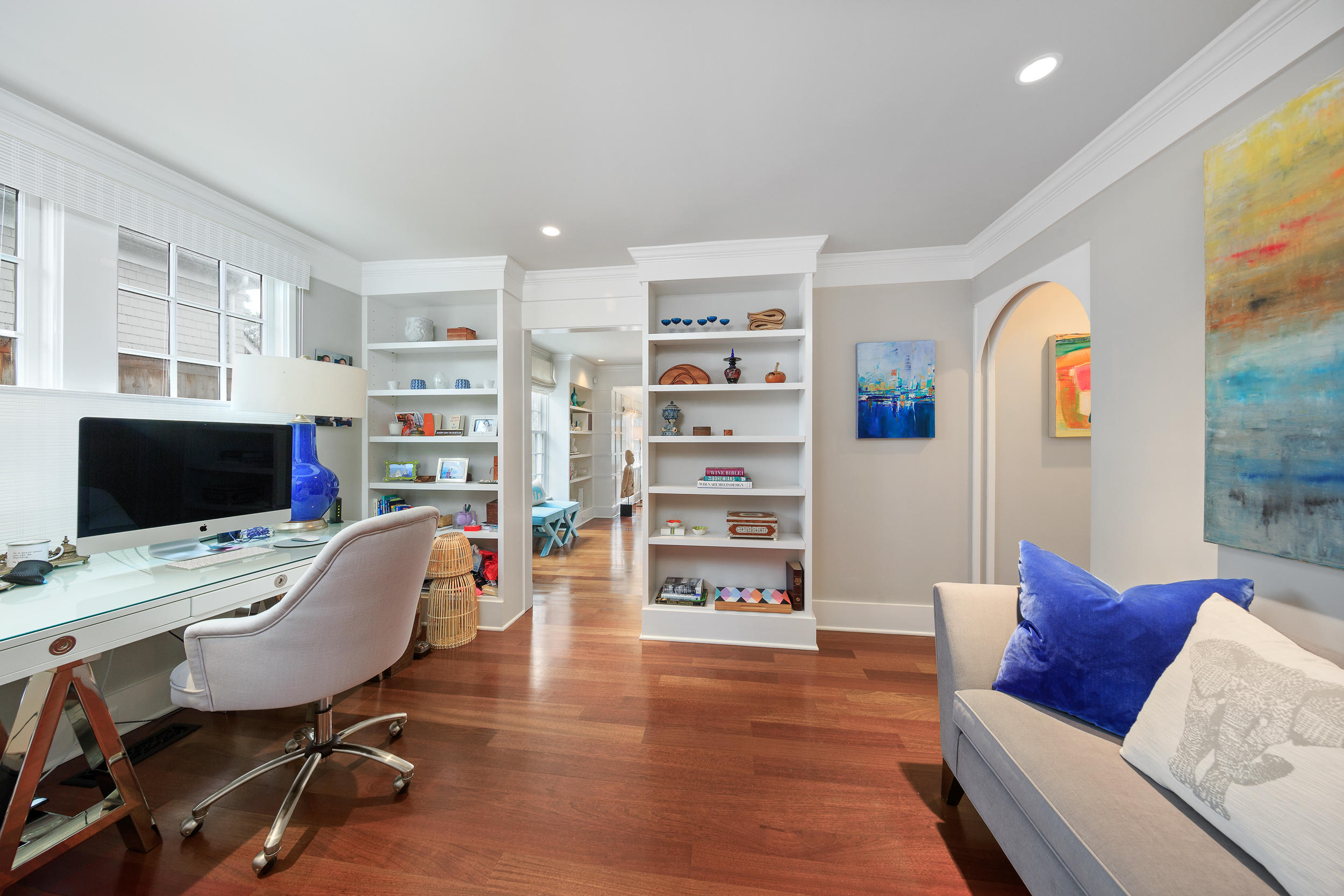 10 Juniper Road Rowayton, CT 06853 - Photo 11 of 28 a workspace with furniture and a bookshelf