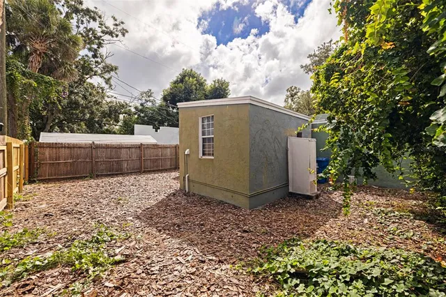 a backyard of a house
