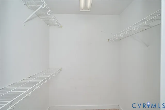 a view of small space with racks on the wall