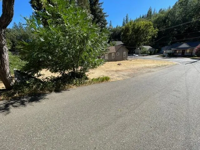 a view of road with trees